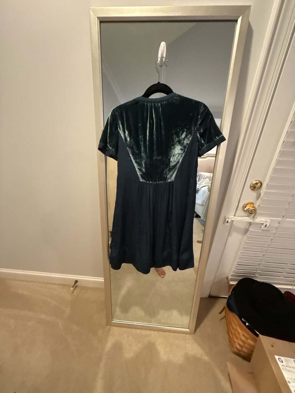 Maeve Ingrid Velvet Tunic Dress Size XS Dark Teal - Picture 5 of 5